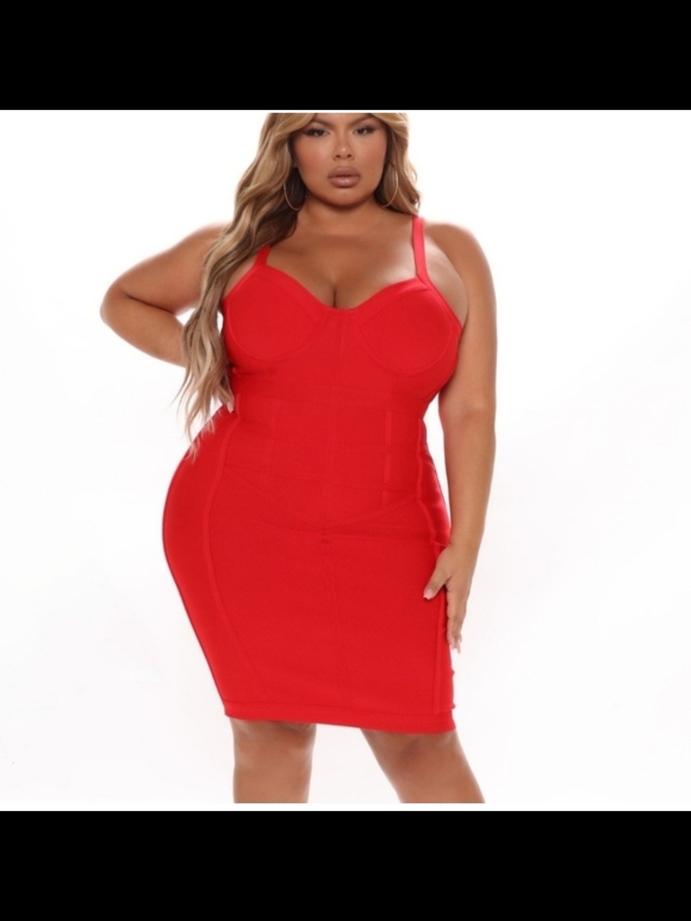 Fashion Nova Vibrant Red Dress with Branded Label